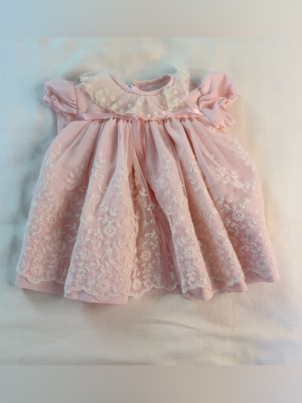 C.I. Castro Pink and White Lace Baby Dress